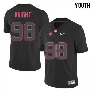 NCAA Youth Alabama Crimson Tide #98 Preston Knight Stitched College Nike Authentic Black Football Jersey MH17H28BZ